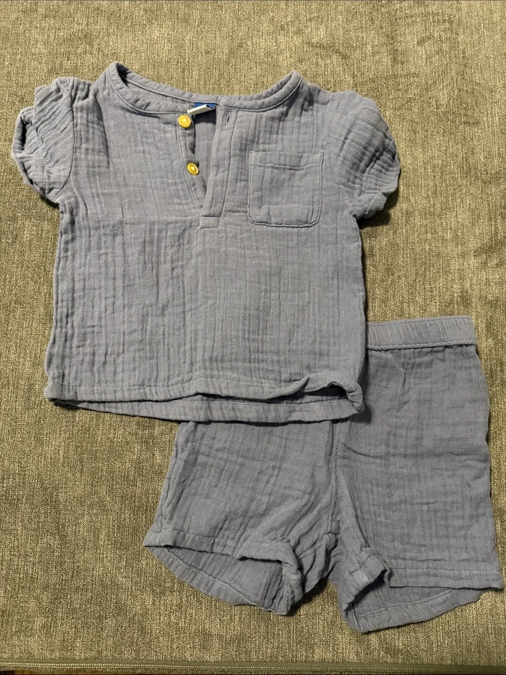 Kids' Soft Blue Cotton Gauze Set